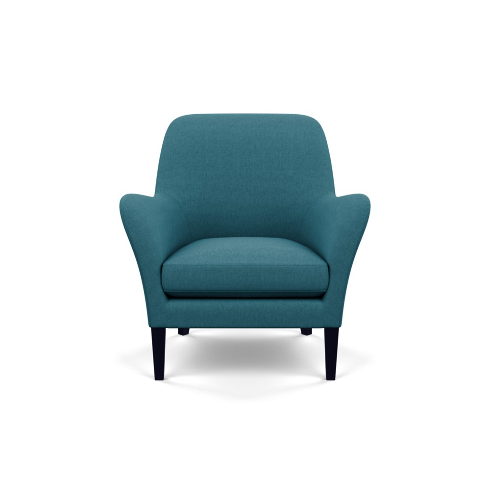 Heal's Wallis Armchair Brushed Cotton Cadet Black Feet