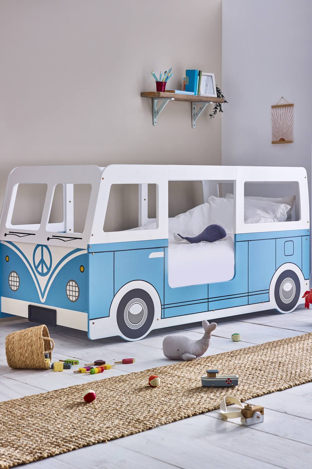 Julian Bowen Campervan Single Blue & White Bed
