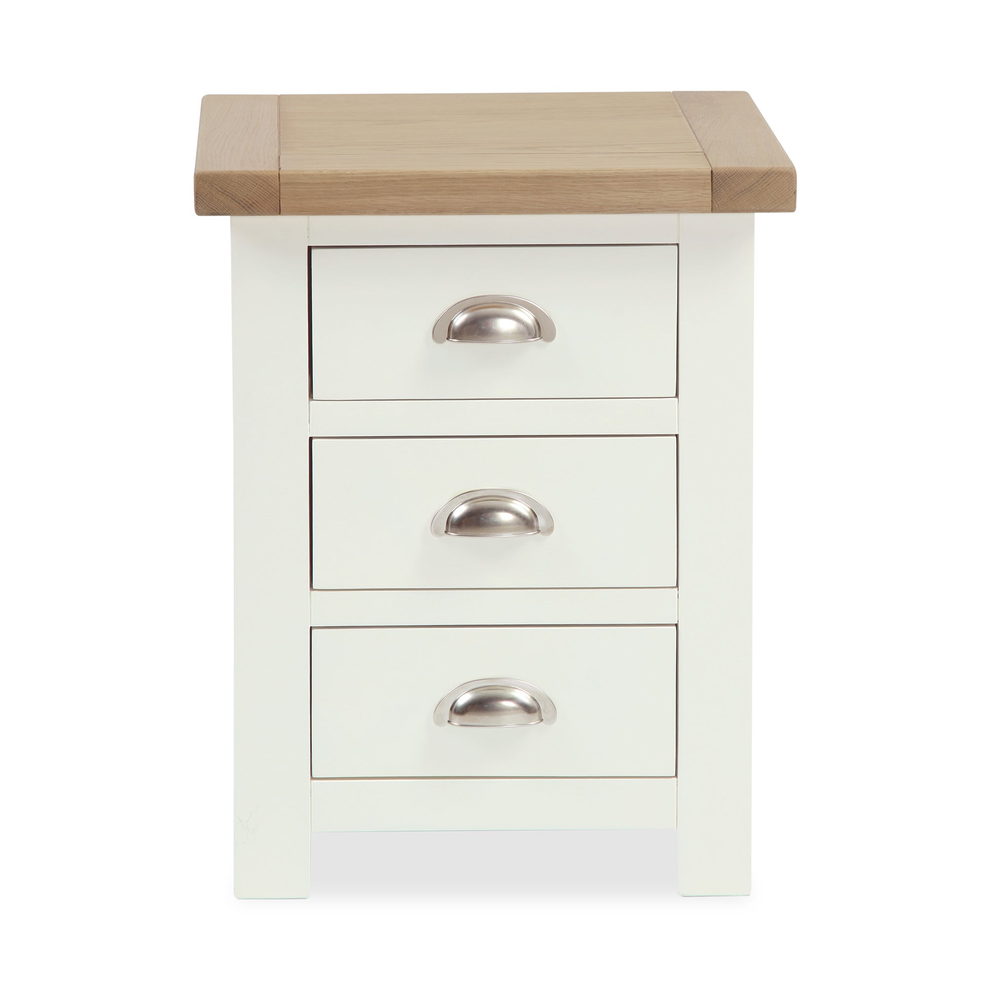 Wilby Cream 3 Drawer Bedside Table Cream (Natural)