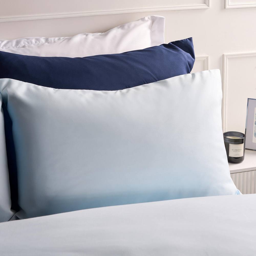 OHS 2 Pack Soft Microfibre Wrinkle Resistant Housewife Pillowcases in Light Blue