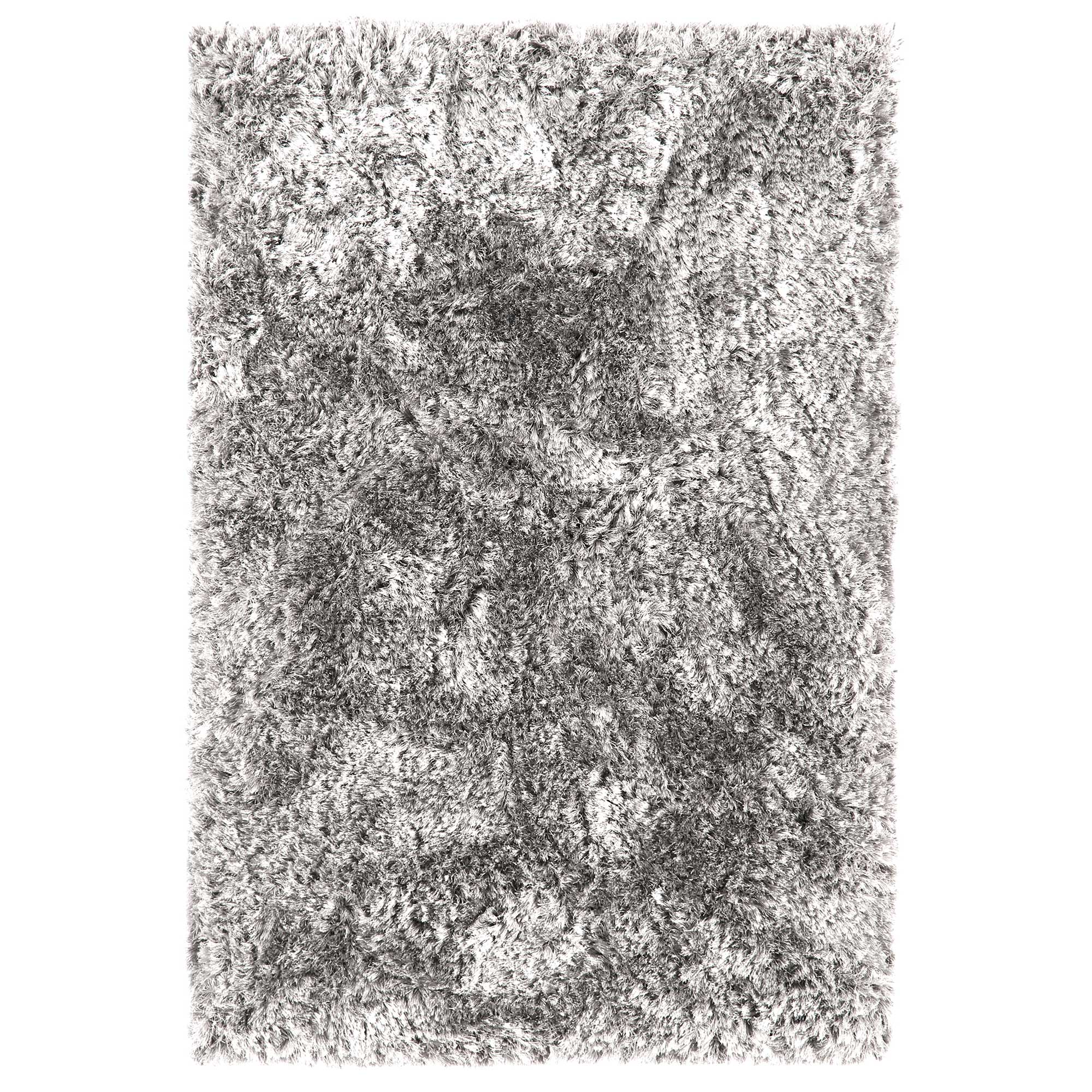 Plush Silver 140x200cm Rug, Square Polyester | Barker & Stonehouse