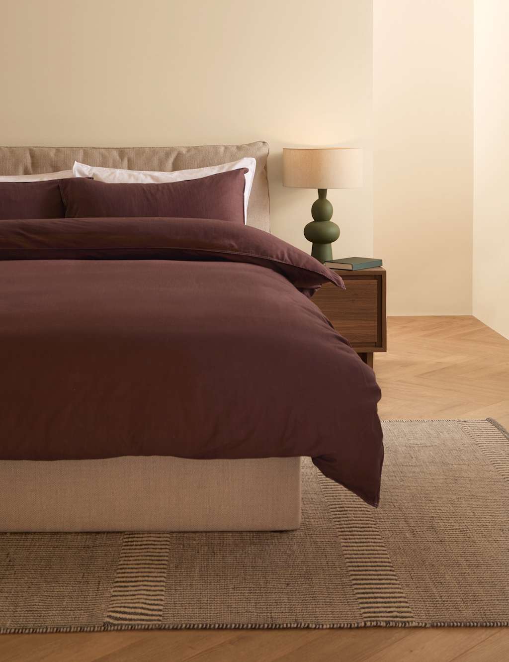 MADE Pure Cotton Textured Bedding Set Chocolate