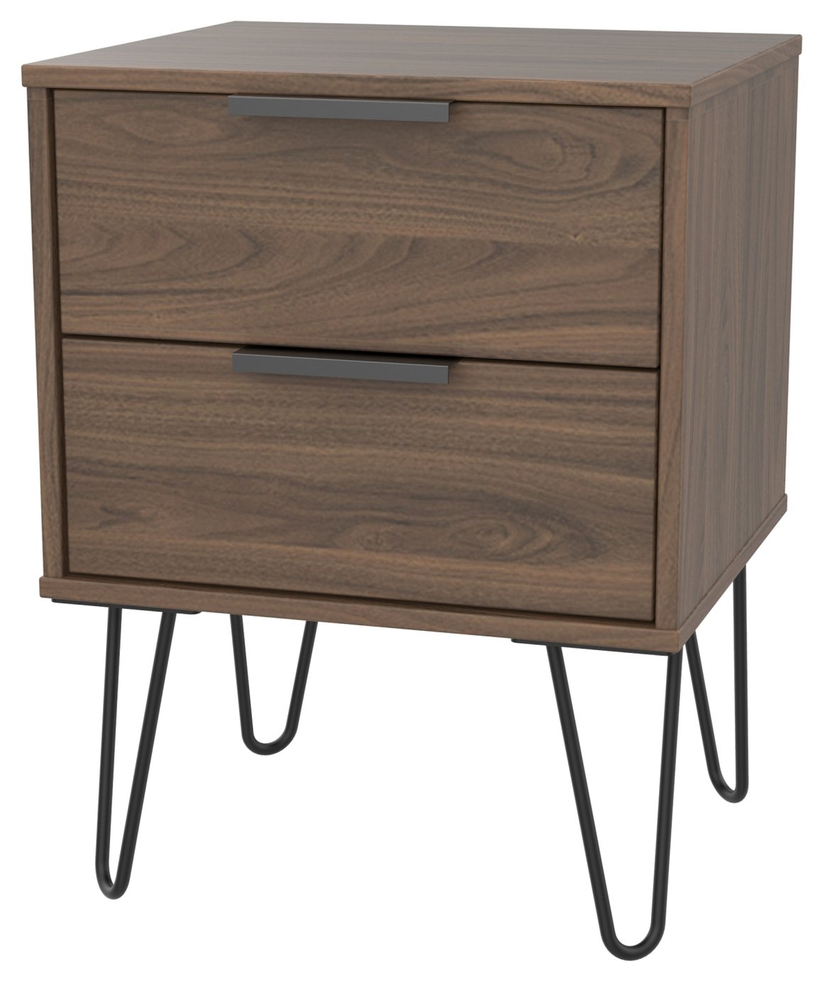 Verona 2 Drawer Bedside Table - Walnut Effect