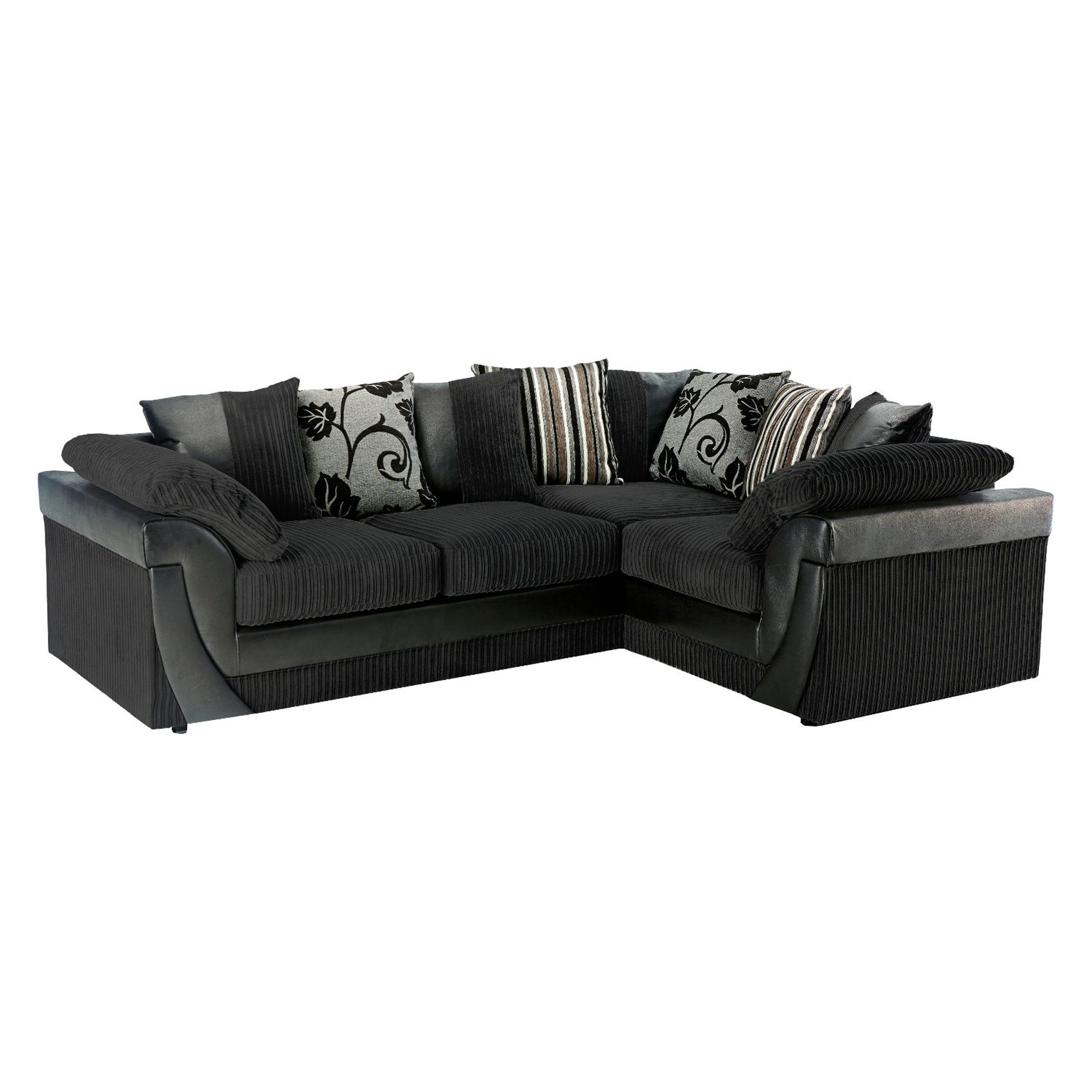 Lush Scatter Back Right Hand Corner Sofa Black