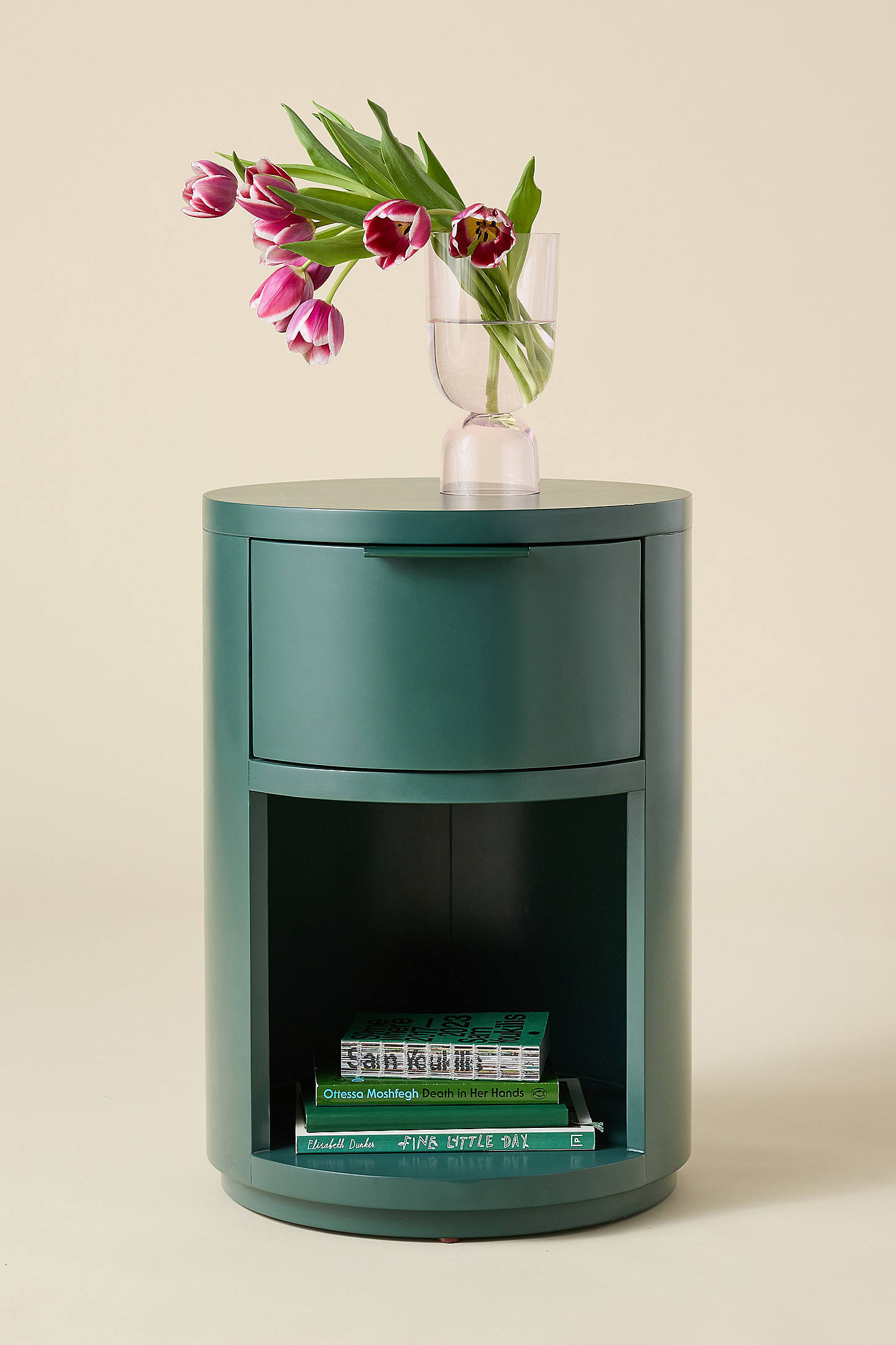 Kane Round Storage Nightstand - Green