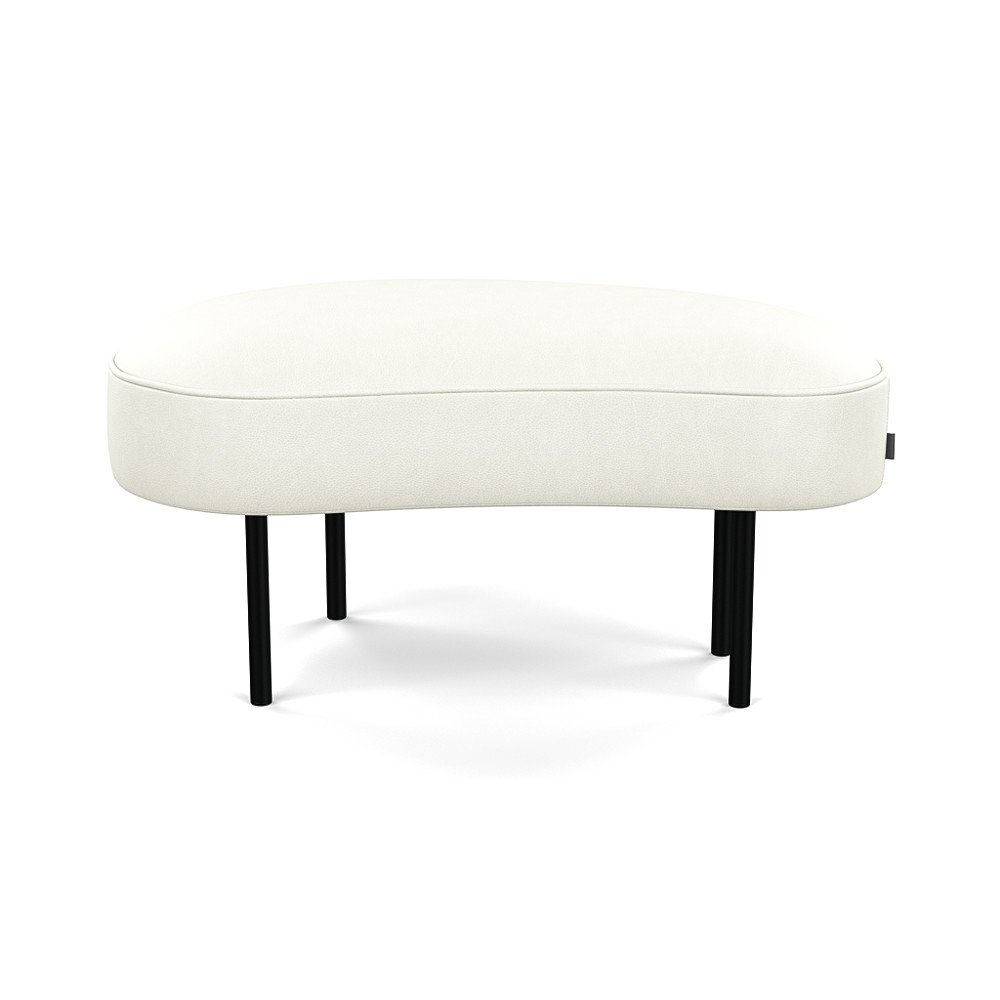 Heal's Isola Small Ottoman Linea Leather White 634 Black Feet 1