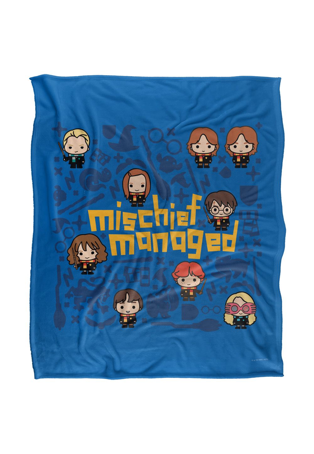 Harry Potter Mischief Managed Chibis Officially Licensed Silky Touch Super Soft Throw Blanket 152x127 cm in White