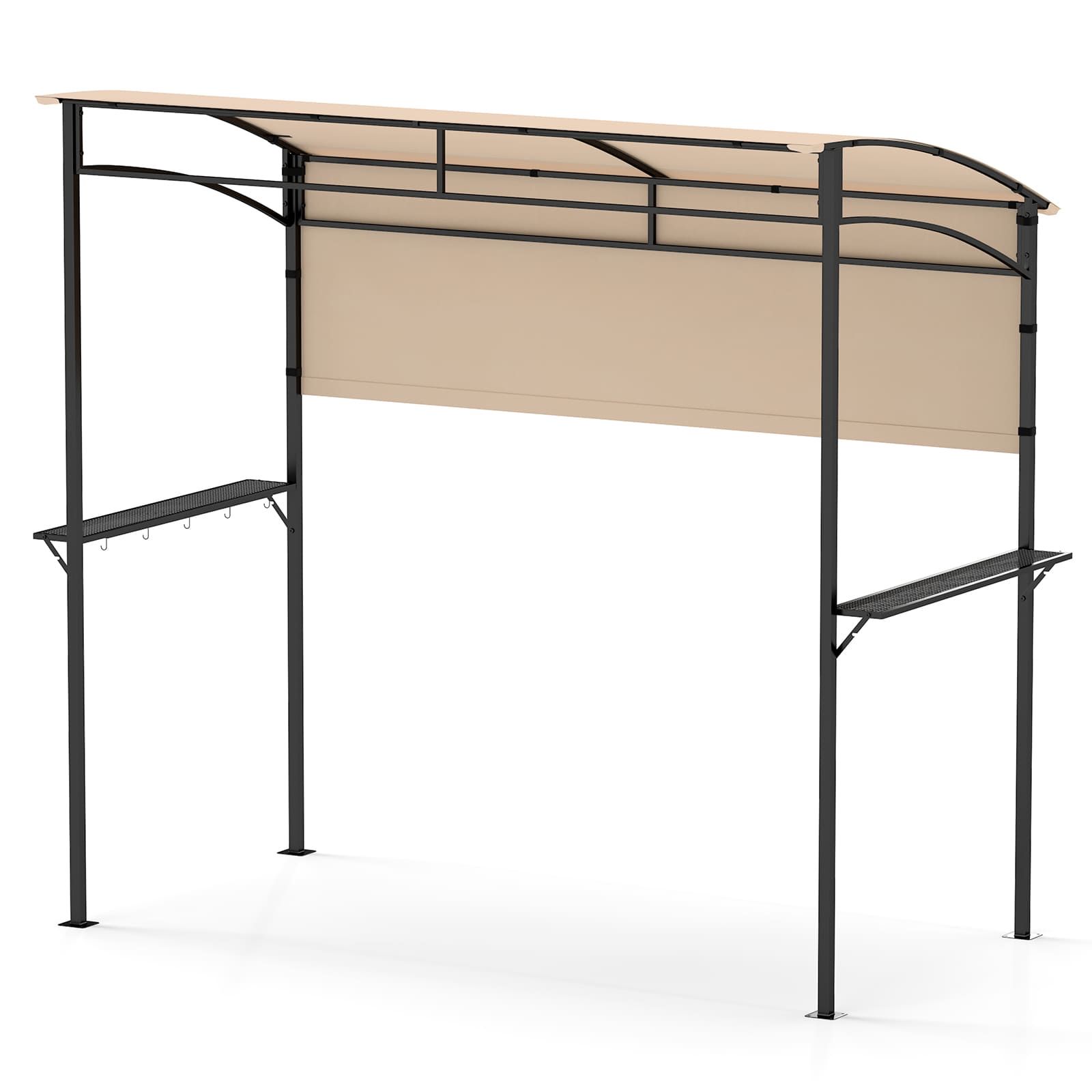 Costway 239 x 108 cm Grill Gazebo Outdoor Patio BBQ Canopy in Beige