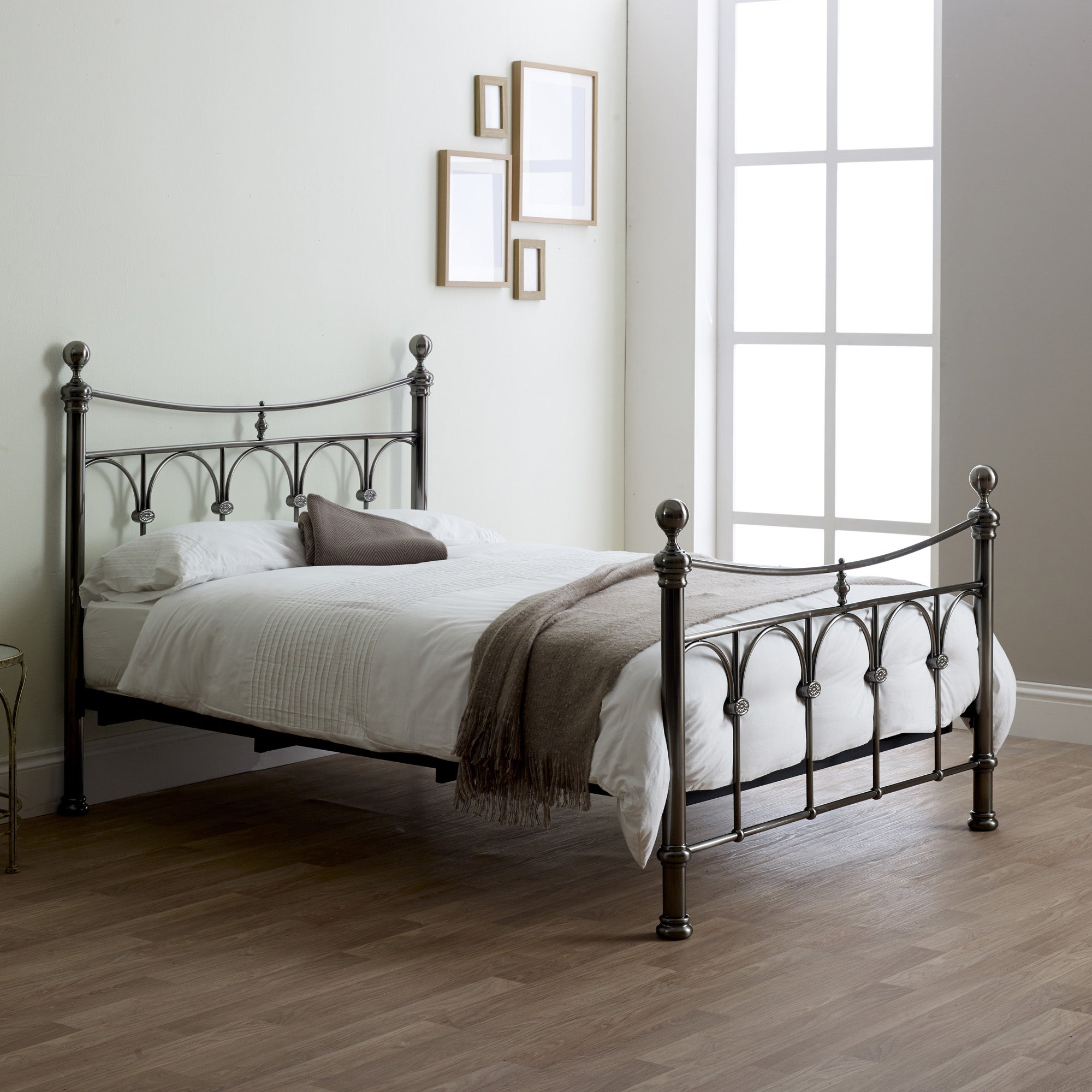 Gamma Nickel Bed Frame Brown