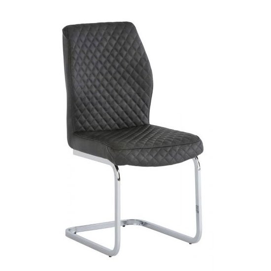 Capri PU Leather Dining Chair In Grey