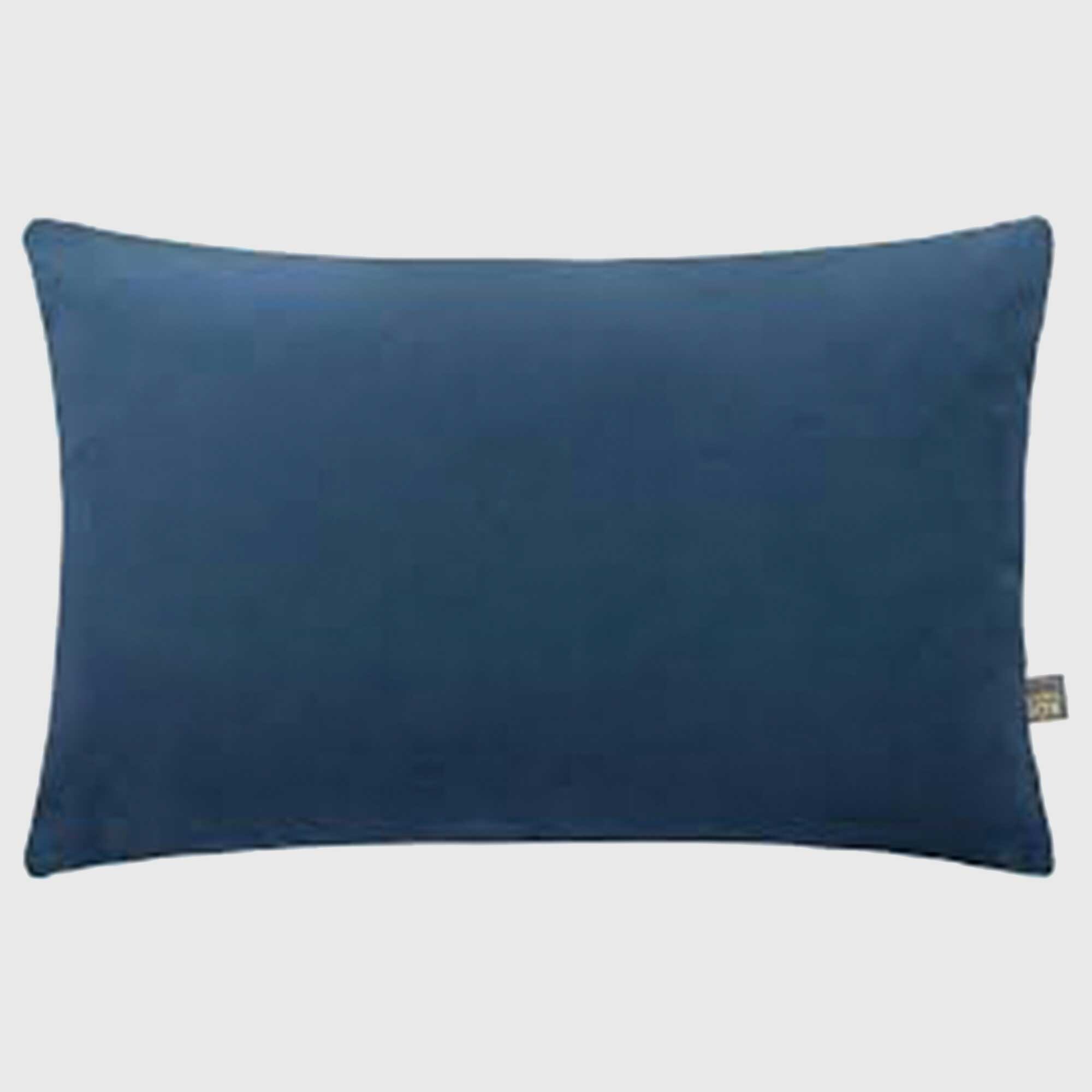 Plush Blue Velvet Rectangular Cushion, Square | Barker & Stonehouse