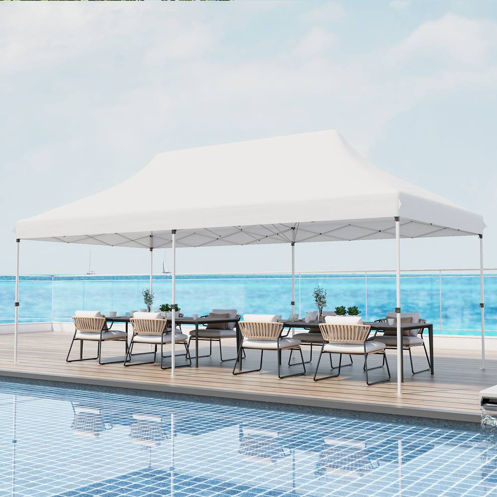 Costway 3M x 6M Pop-up Canopy Tent Folding Instant Sun Shelter w/ Carrying Bag in White