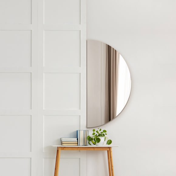 Lunae Frameless Half Circle Wall Mirror