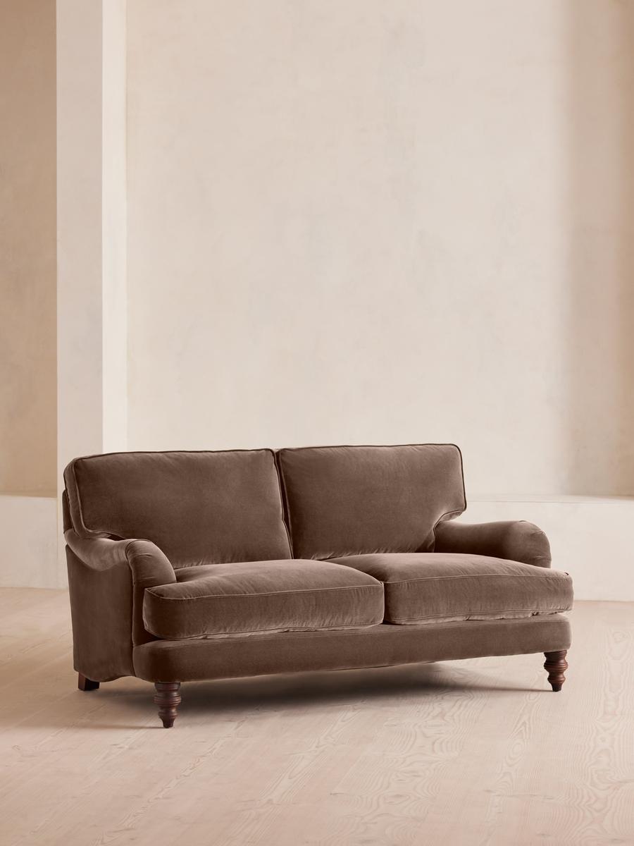 Arundel Two Seater Sofa, Velvet, Taupe