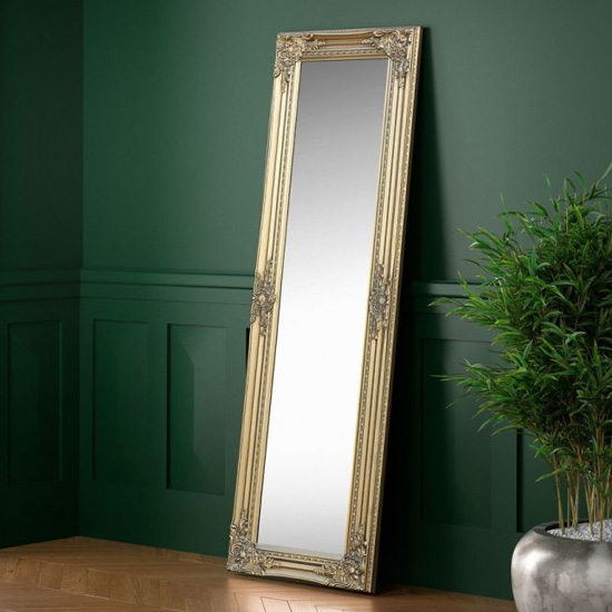 Palais Dressing Mirror In Golden Wooden Frame