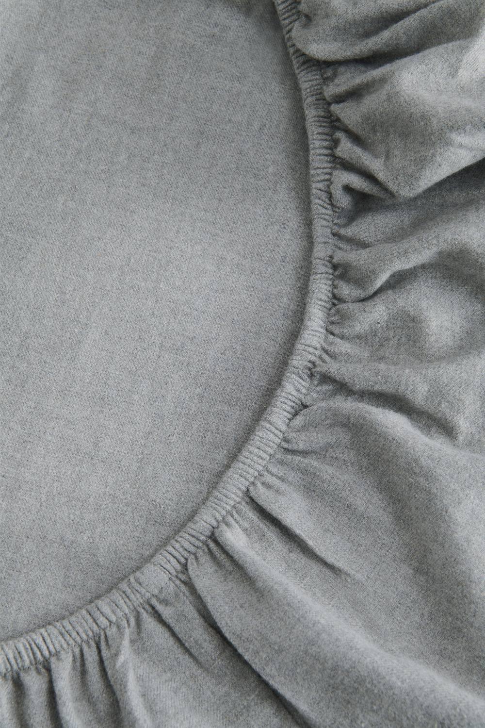 CHRISTY Flannel Marl Super Soft Brushed Cotton Deep Fitted Sheets in Grey