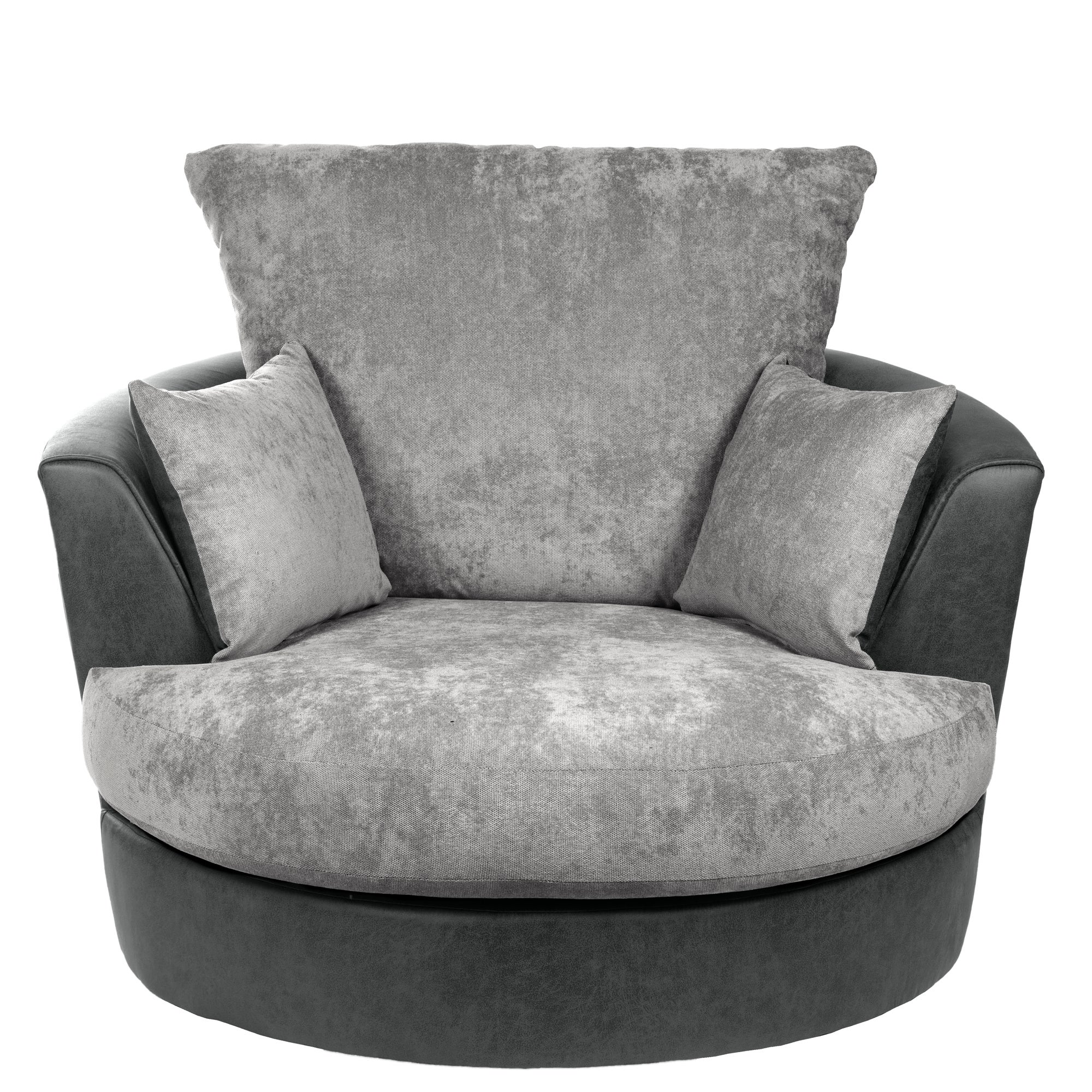 Blake Fabric Combo Swivel Chair Grey