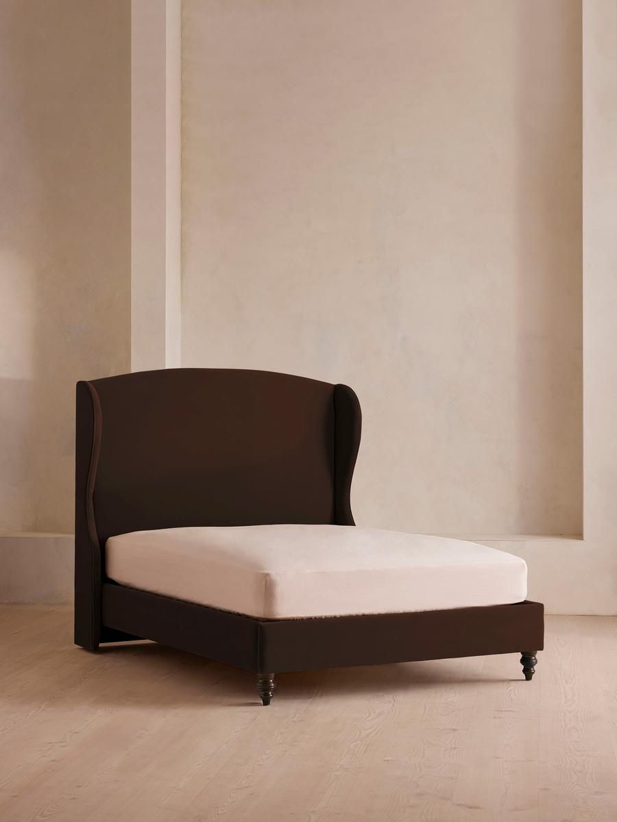 Rivas Bed, Super King, Velvet, Chocolate