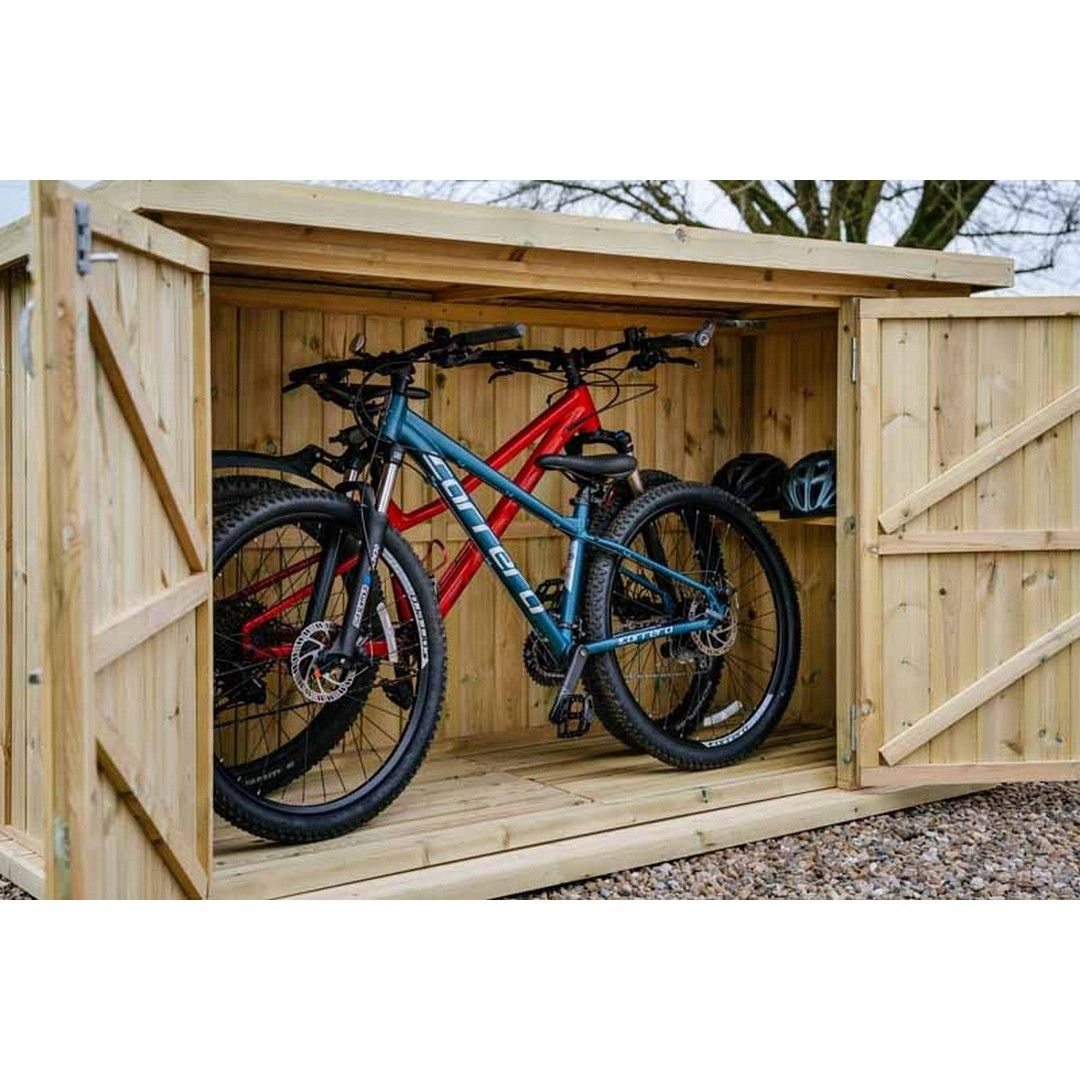 Buttercup Farm Chipping Bike Store Small - Timber - L96 x W227 x H127 cm in Brown