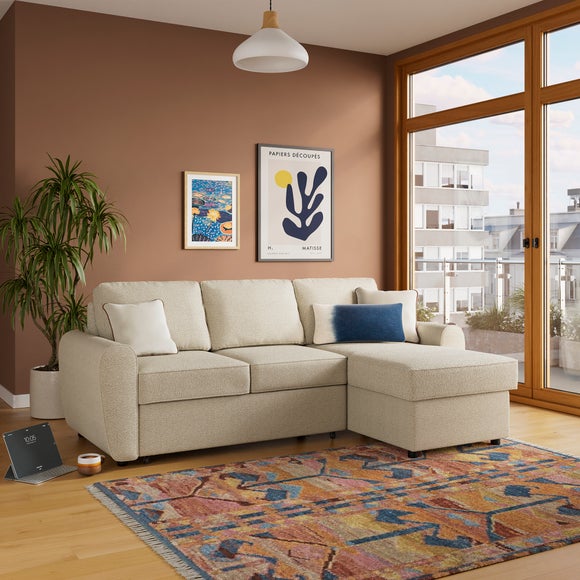 Layton Boucle Corner Trundle Sofa Bed