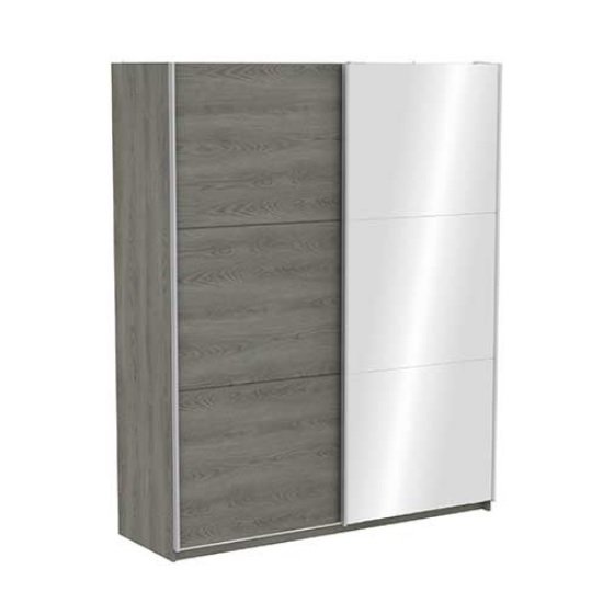 Selsey Mirrored Sliding Wardrobe In Hudson Oak With 2 Doors