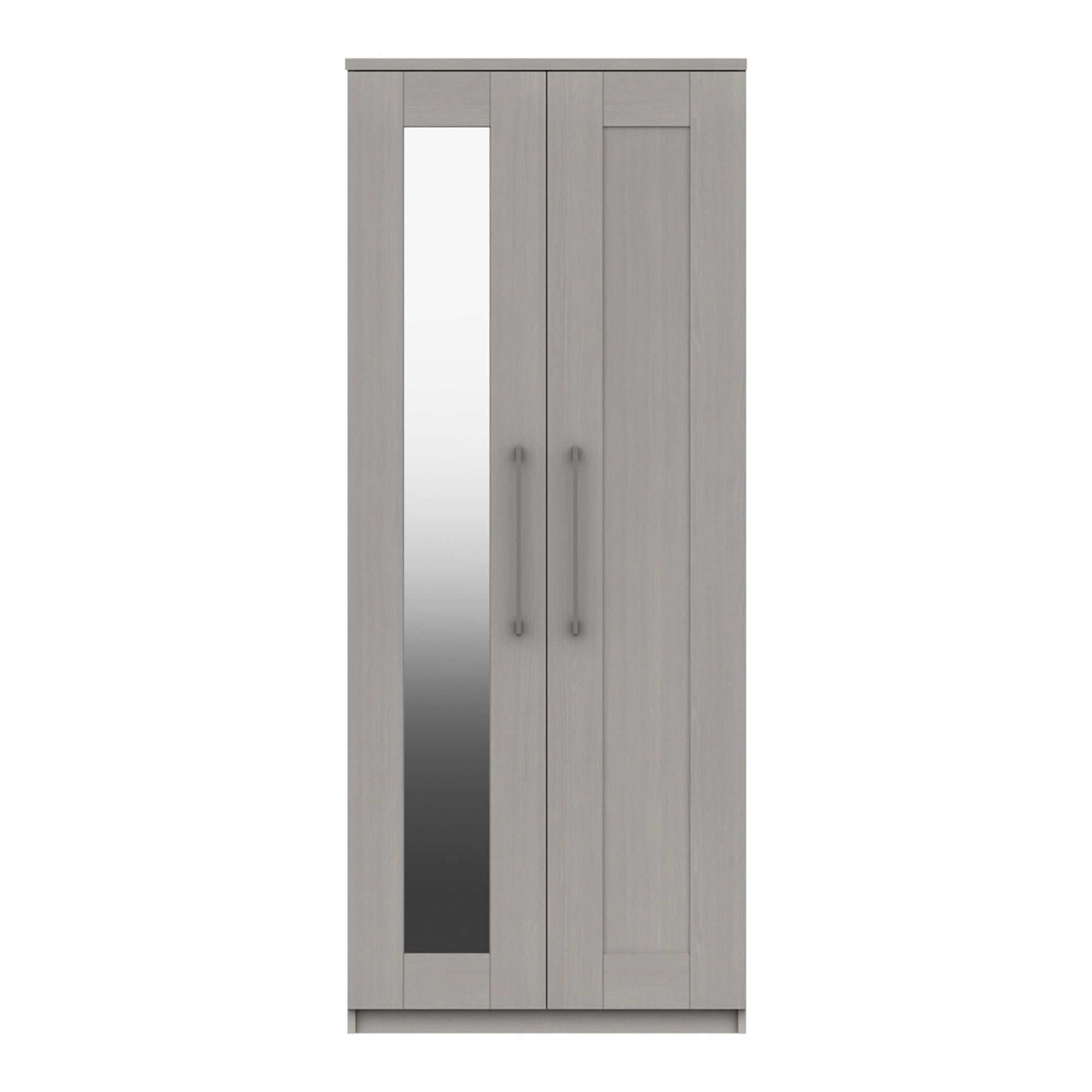 Ethan 2 Door Mirrored Wardrobe Grey