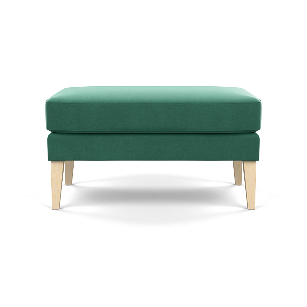 Heal's Richmond Ottoman Smart Velvet Sea foam NATURAL