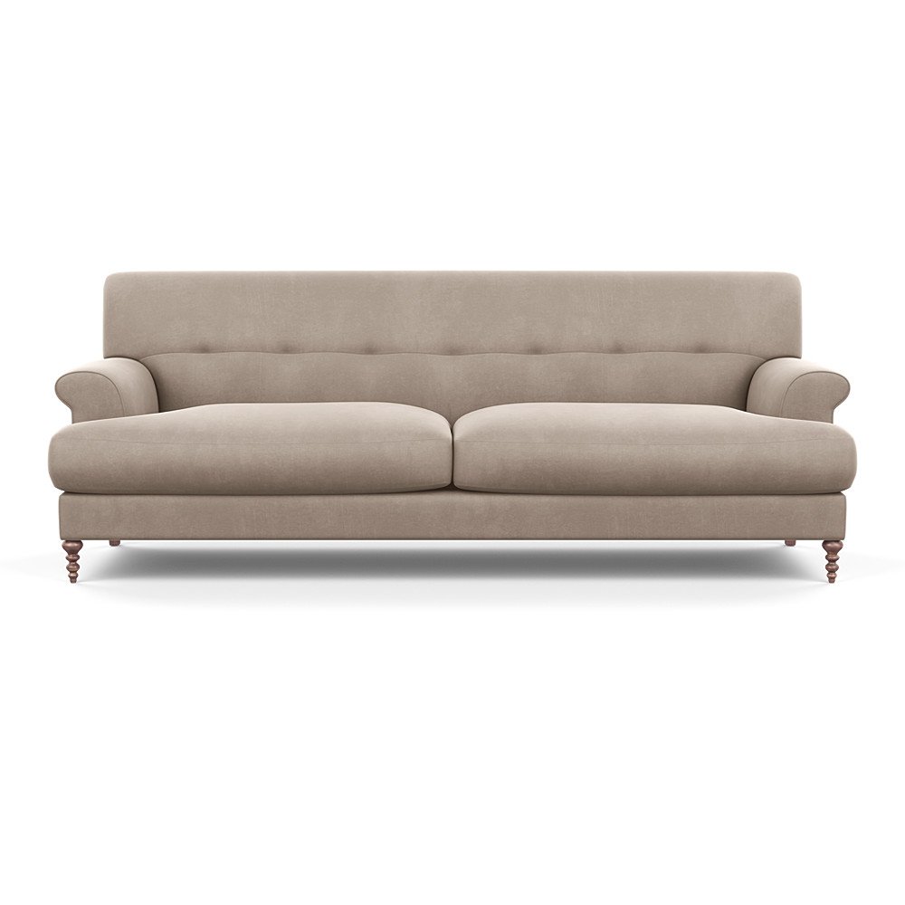 SCP Oscar 3 Seater Formal Sofa Varese Velvet Dove Walnut Feet