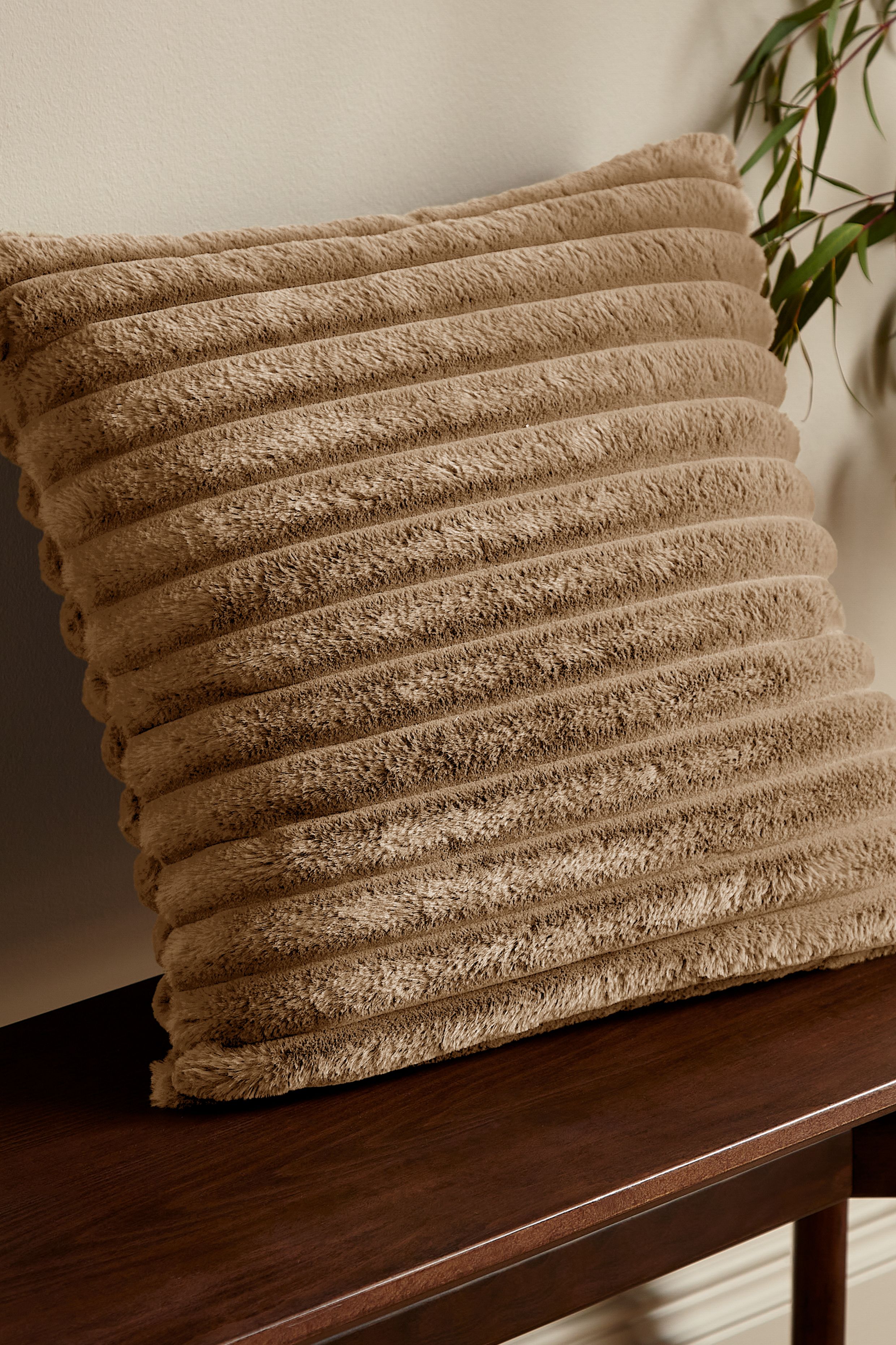 Catherine Lansfield 'Cosy Ribbed' Cushion in Natural