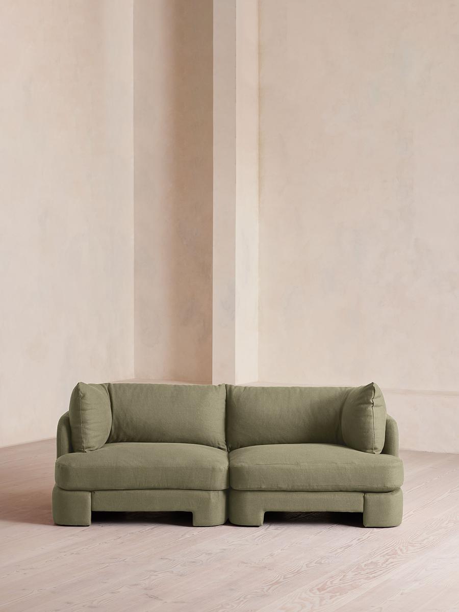 Odell Modular Sofa, Three Seater, Linen, Sage