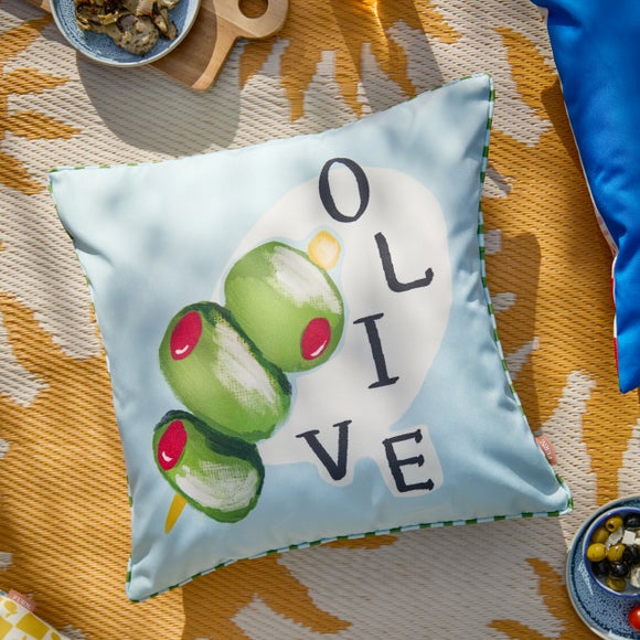 Mediterranean Olive Outdoor Square Cushion