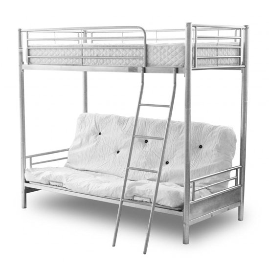 Alaska Futon Metal Bunk Bed In Silver