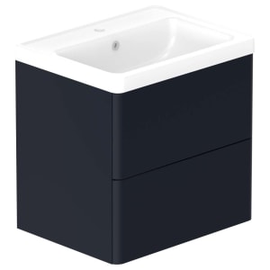 Nexa By VADO Veva Midnight Blue Wall Hung Vanity Unit & Ceramic Basin - 600mm
