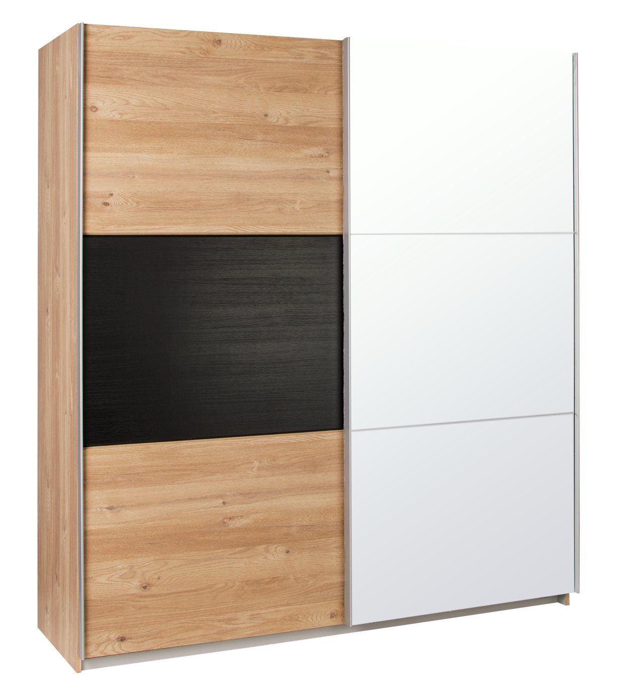 Argos Home Holsted Extra Large Mirror Wardrobe - Oak & Black