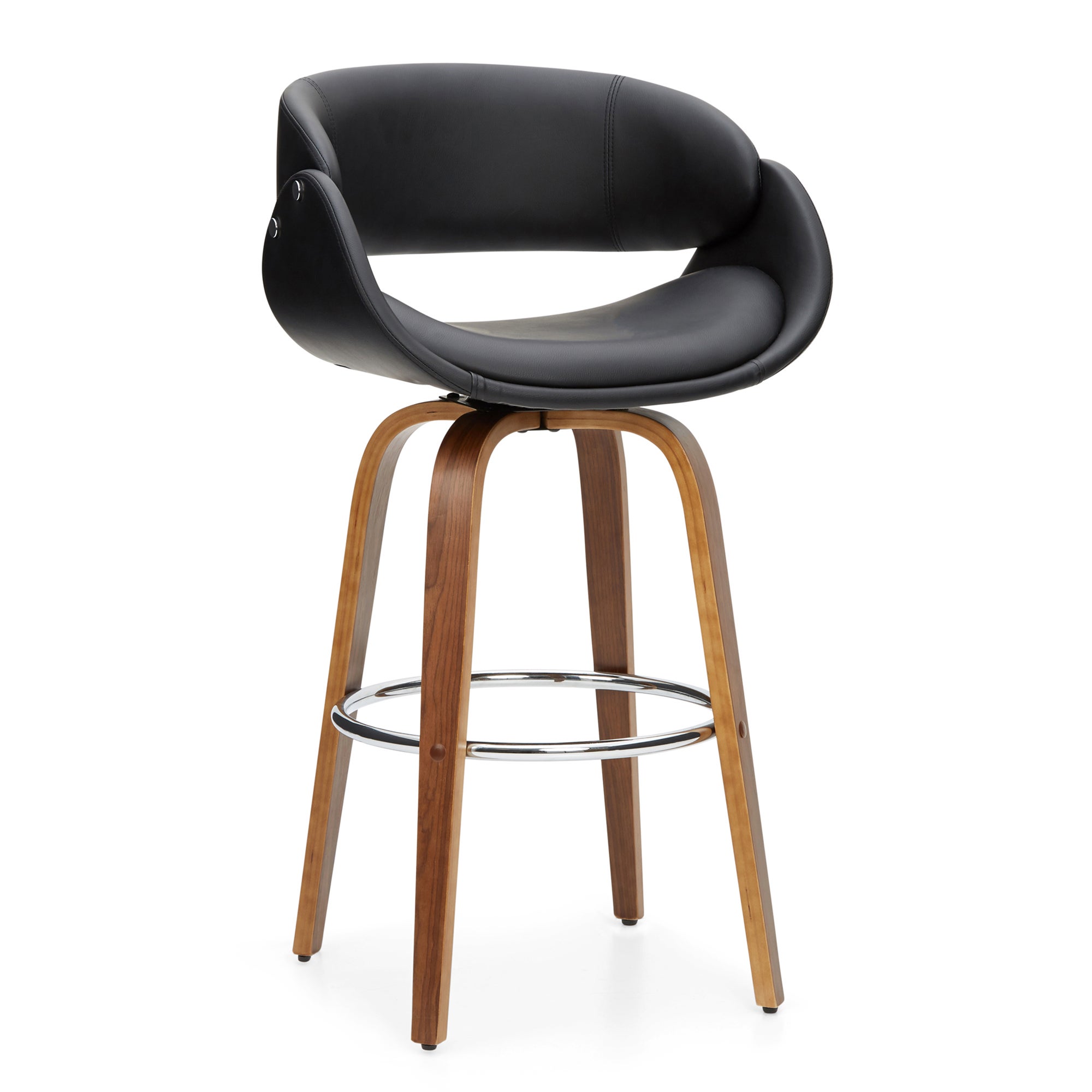 Torcello Bar Stool Black PU Leather Black
