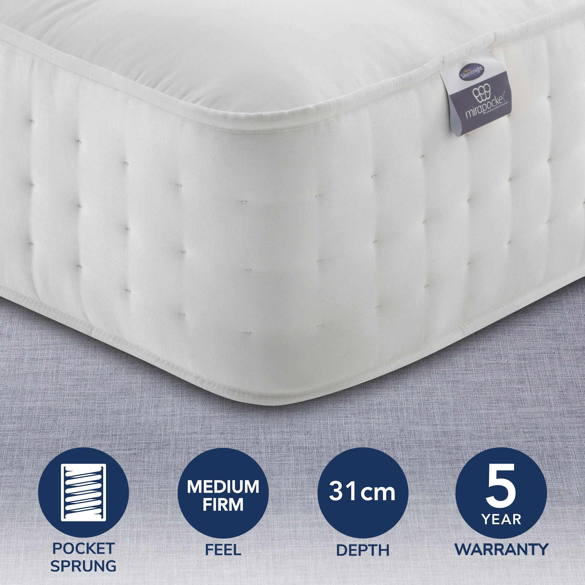 Silentnight Medium Firm 2800 Pocket Natural Orthopeadic Mattress White