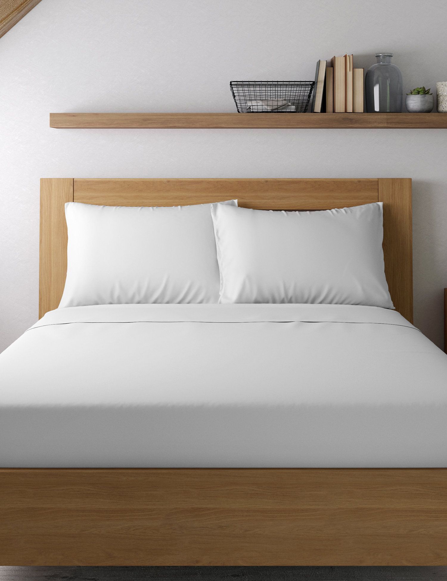 M&S Egyptian Cotton 400 Thread Count Percale Standard Pillowcase