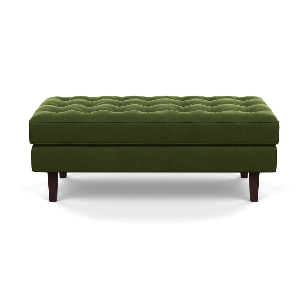 Heal's Hepburn Ottoman Nobilis Velvet Leaf Black Feet