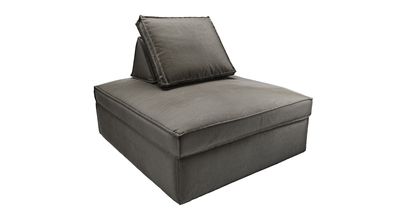 Harry Large Pouffe with bolster cushion in Elephant Cotton Matt Velvet - sofa.com