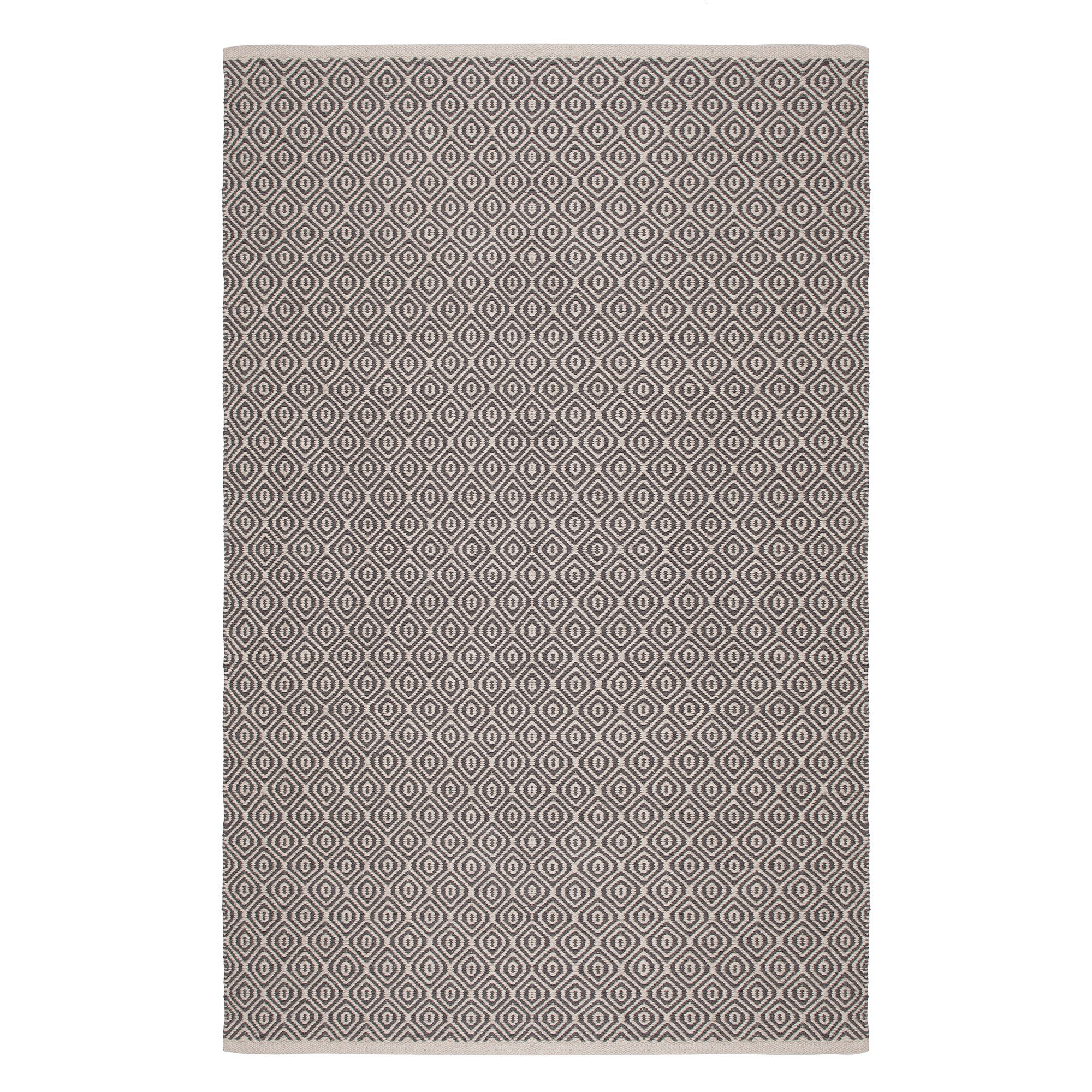 Grey Diamond Geometric Weave Rug Grey