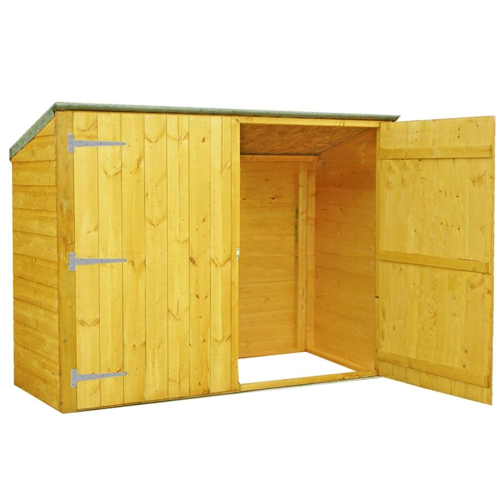 Shires Bike Store Pent Shiplap Garden Bicycle Shed no floor in Brown