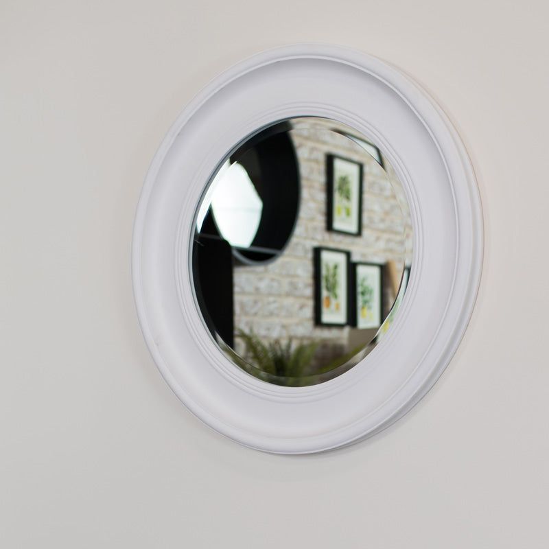 Melody Maison Round Vintage White Wall Mirror 60cm X 60cm