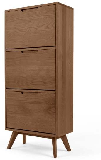 Jenson Shoe Storage Cabinet, Dark Stain Oak