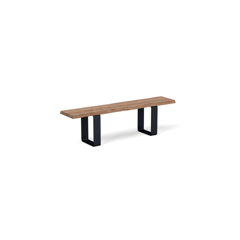 Heal's Prague Bench 200x35cm Smoked Oak Natural Edge Filled
