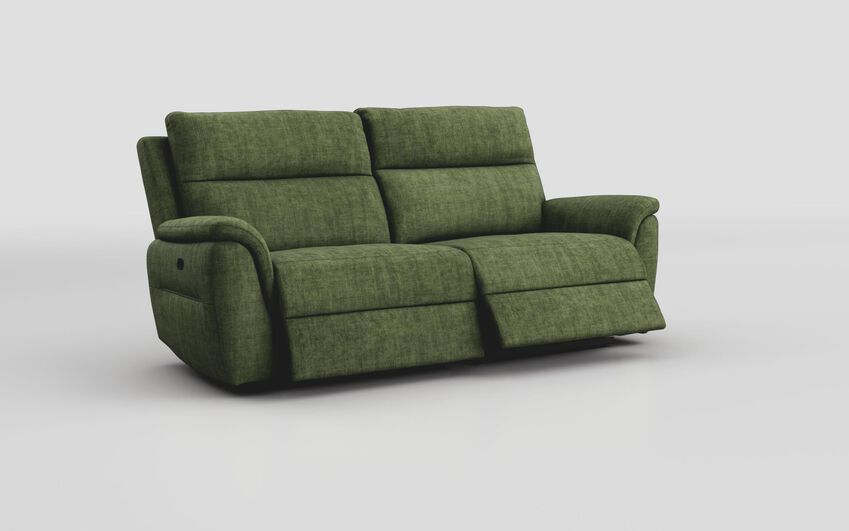 Green Fabric Sogliano 3 Seater Manual Recliner Sofa
