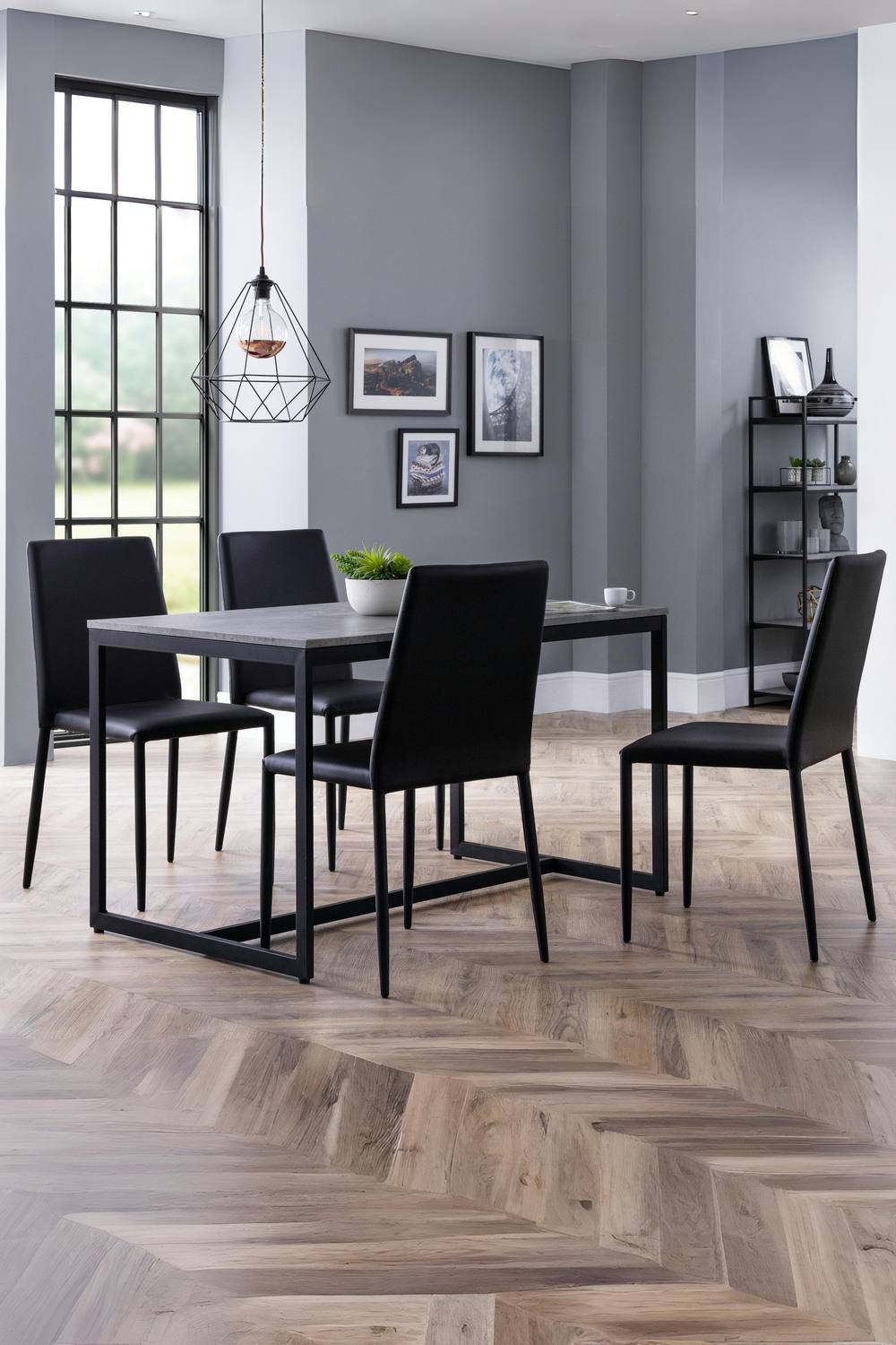 Julian Bowen Jazz Fully Upholstered Stacking Dining Chair (Set of 4) in Black 3