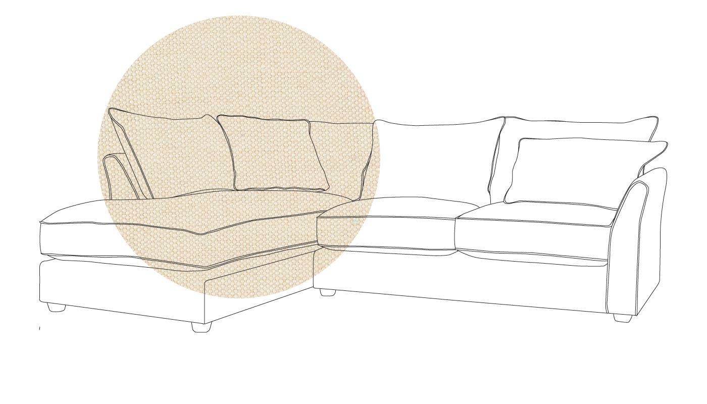 Heal's Tailor Left Hand Facing Corner Sofa Linen Hessian Natural Feet