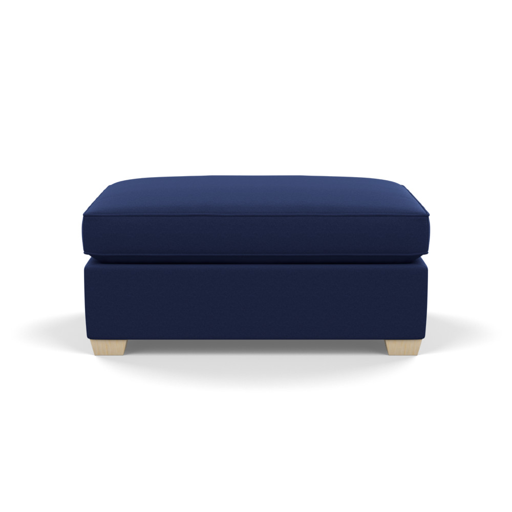 Heal's Torino Footstool Melton Wool New Navy Natural Ash Feet