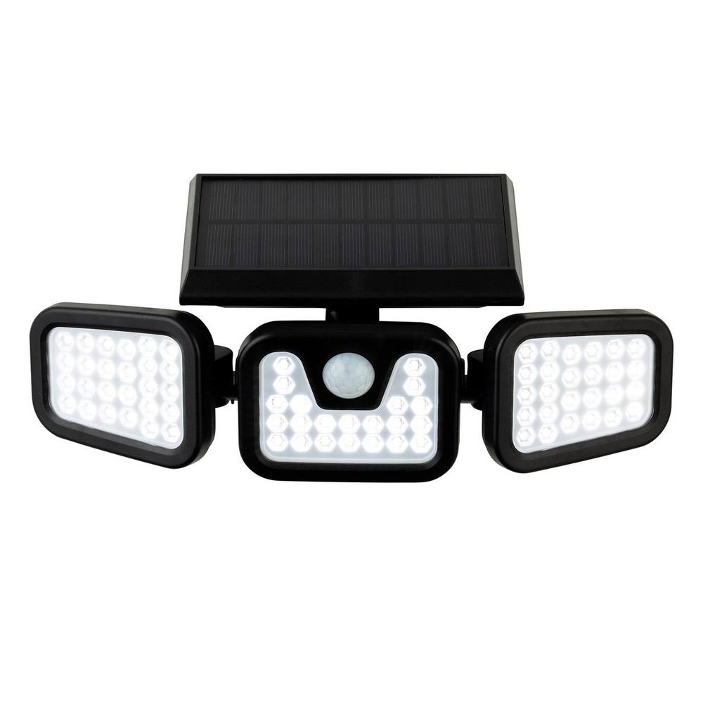 Netlighting Avenue LED Solar Security Wall Light with PIR Black IP44
