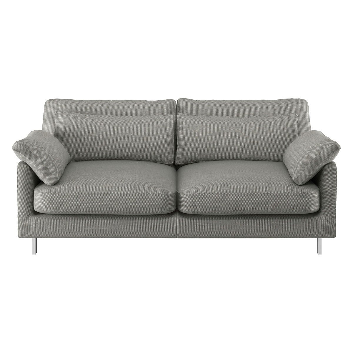 Habitat Cuscino 2 Seater Textured Fabric Sofa - Light Grey